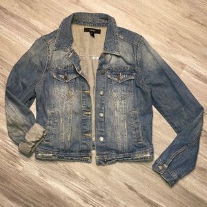 Forever 21 Spiked Vintage Denim Jacket